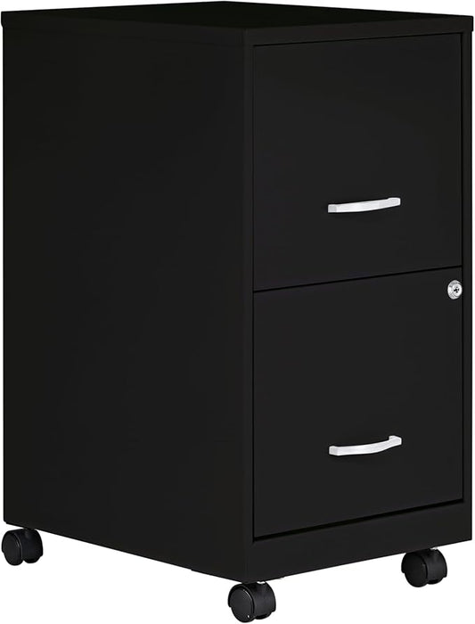Lorell 2-Drawer Mobile File Cabinet 14.2 x 18 x 26.5 Black