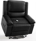 GAOMON Electric Lift Recliner Chair with Heat and Massage PU Leather Power Lift Recliner for Elderly &amp Mobility Impaired Adjustable Back &amp Legs Heavy Duty 400lbs Capacity Lift Chair for Sen