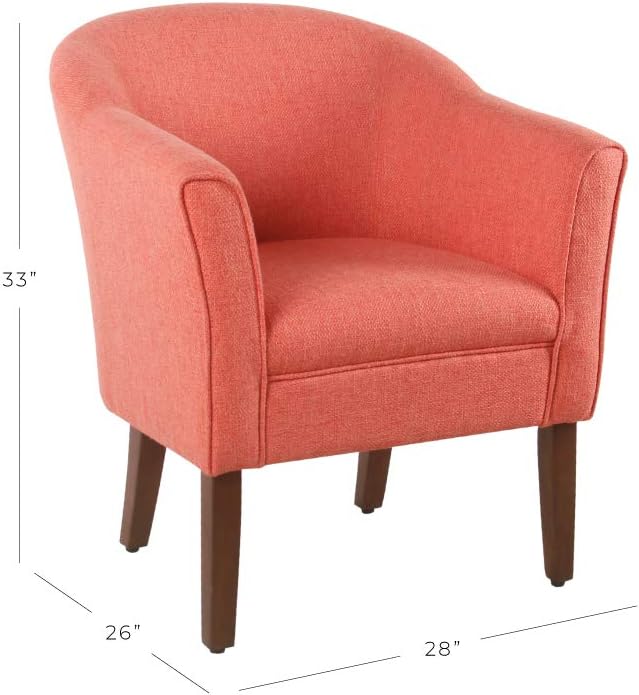 HomePop Barrel Shaped Accent Chair polyester and wood Orange