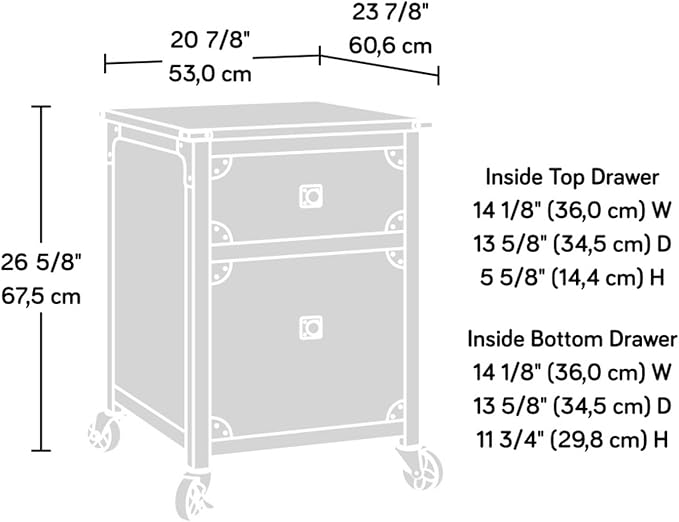 Hassyee Rolling Design Mobile Versatile File Cabinet with Casters for Effortless Mobility Industrial Style Office Filing Cabinets with Smooth-Glide Drawer