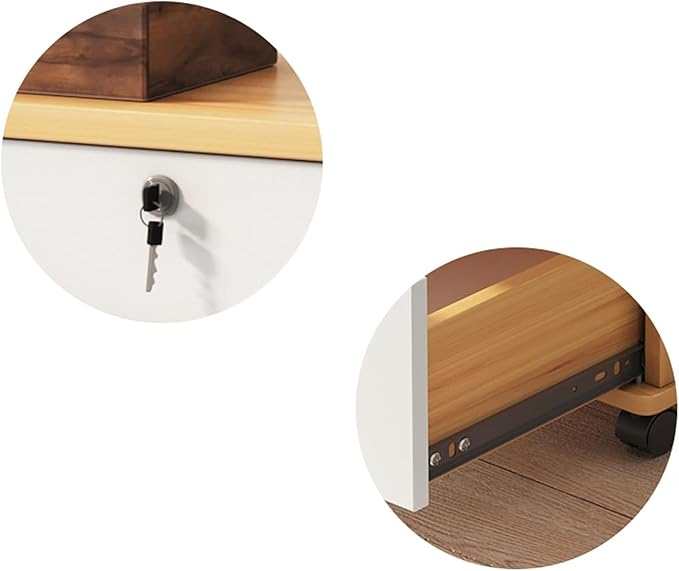 3 Drawer Wood Mobile File Cabinet Under Desk Storage Filing Cabinet with Wheels for Home Office