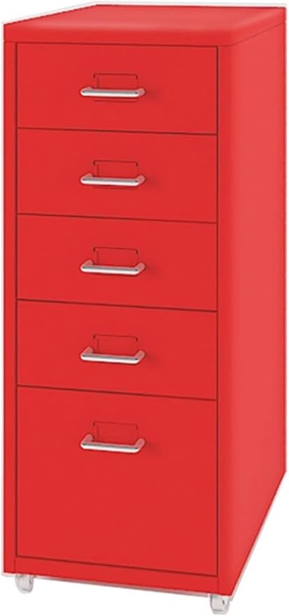 5 Drawer Mobile File Cabinet Drawer Cabinet Office Vertical Filing Cabinet Mobile Storage Cabinet Under Desk Storage(Color:C)