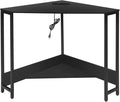 Gdrasuya10 Corner Desk With USB Power Outlets - Small Computer Workstation for Home Office Living Room Bedroom - Black Triangle Storage Writing Table for Small Spaces