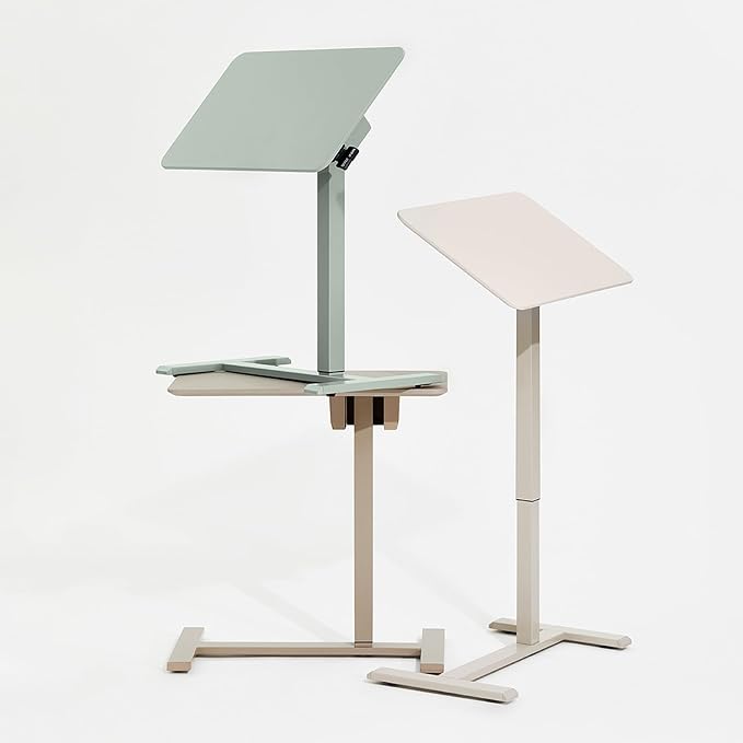 TopJob AnyDesk Nest Pro Sit Standing Desk Portable Folding Stand Desk with Hidden Wheels Computer Workstations Home Use Couch Side Table Bedside Table Kitchen Prep Table Cordless (Mist)