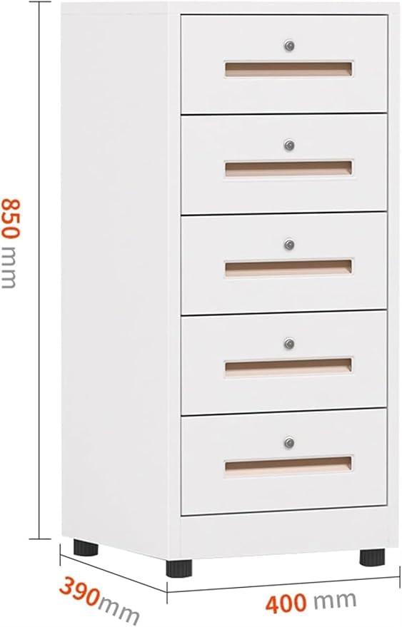 File Cabinet 5 Drawer File Cabinet Vertical Filing Cabinet Organizer File Cabinet with Lock Under Desk Storage(Color:Coffee Color)