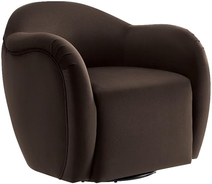 Modway Compose Performance Velvet Swivel Armchair in Chocolate Brown - Barrel Accent Chair - Comfy Round Single Sofa Chair with 360° Rotation - Modern Upholstered Club Chair for Living Room Bedroom
