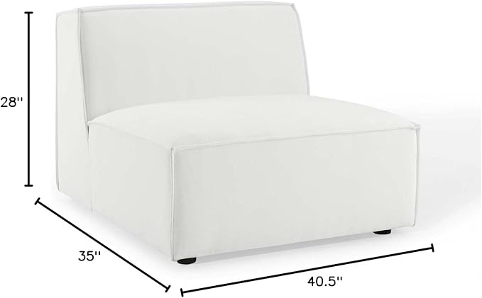 Modway EEI-3872-WHI Restore Sectional Sofa Armless Chair White