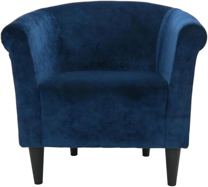 Pemberly Row Traditional Fabric Club Chair Blue Finish 32 H x 30.5 W x 27.5 D Padded Seat Durable Construction Comfortable Accent Chair for Living Room or Office