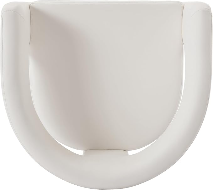 Wahson Modern Dining Chair Set of 3 Faux Leather Upholstered Barrel Kitchen Chair Round Dining Chairs with Wooden Legs Assembled Accent Armchairs for Dining Room/Living Room/Bedroom/Side White