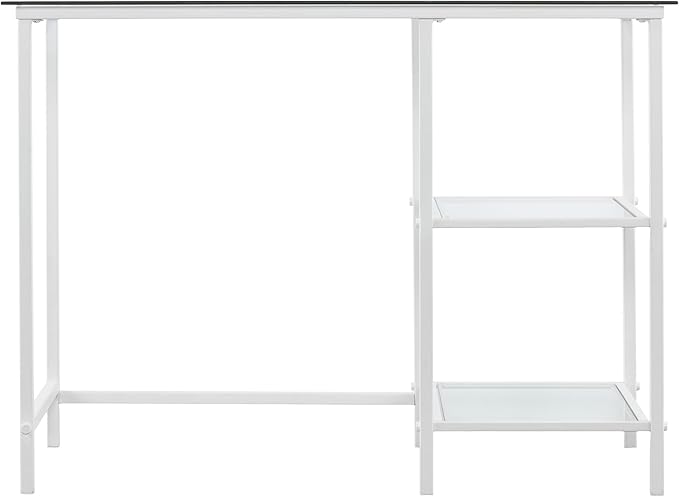 SEI Furniture Layton Metal/Glass Student Desk White