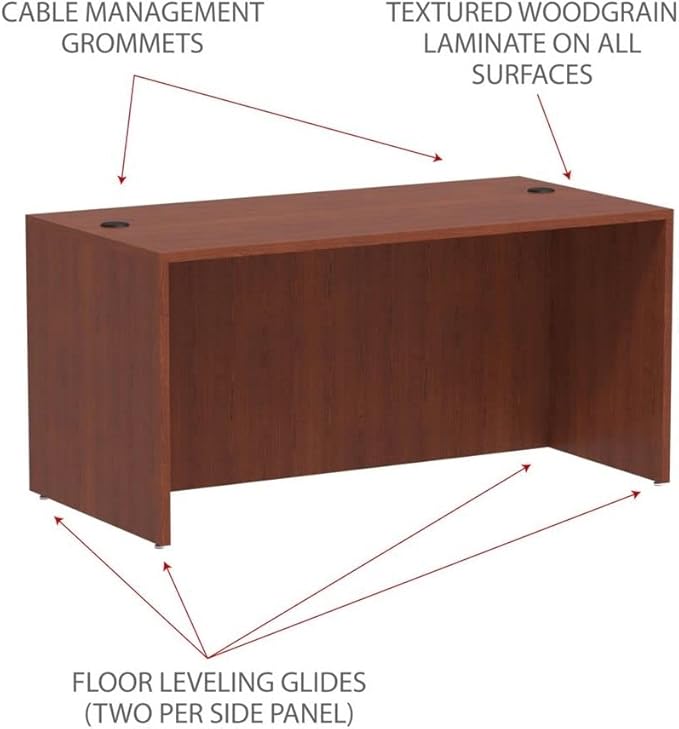 Alera Valencia Series 60 by 30 by 29-1/2-Inch Desk Shell Medium Cherry