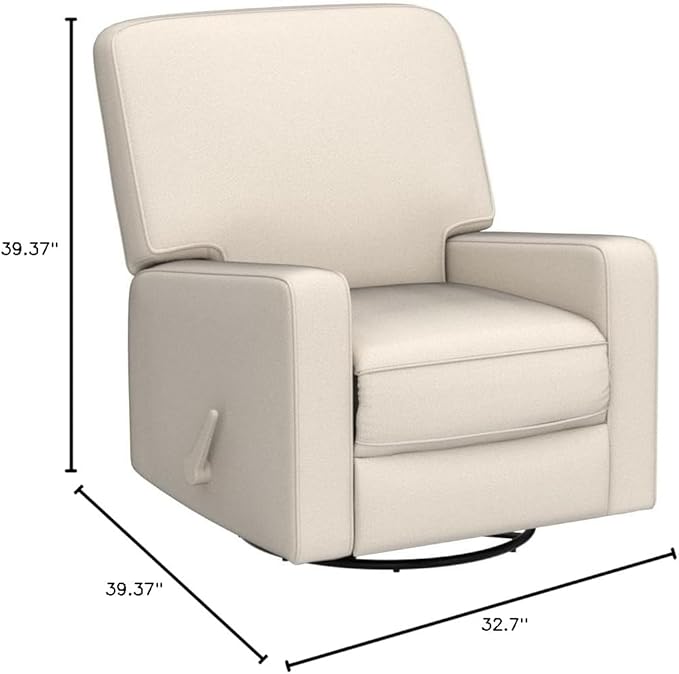 Harkawon Swivel Rocker Recliner Chair Glider Rocker Recliner Rocking Chair Nursery Fabric Chair with High Back Deep Seat for Living Room Bedroom Beige