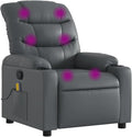 vidaXL Massage Recliner Chair Grey Faux Leather Standard