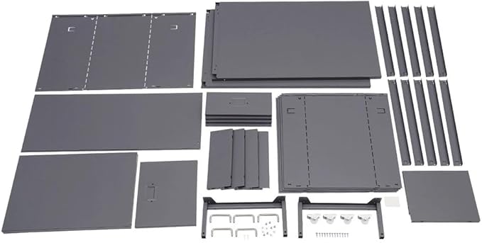 5-Drawer File Cabinet Office Filing Cabinet Stand Storage Organizer with Wheels Freestanding Rolling Storage Dresser Mutifuctional Tool Organizer for Kitchen Bedroom Living Room (Grey)