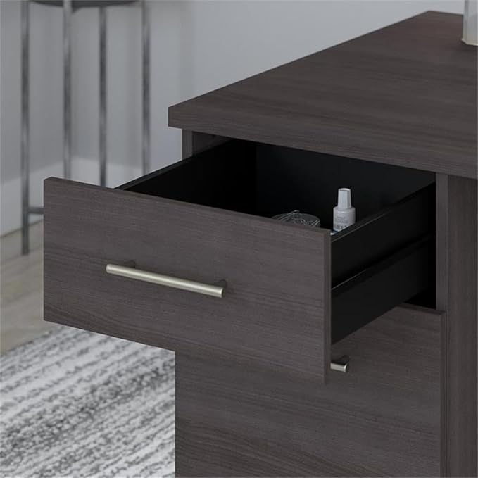 Bush Home 60-inch Home Office Desk with Drawers Large Computer Table with Storage Transitional Style Somerset Collection Storm Gray