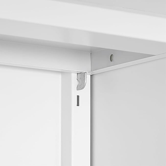 Mobile Lateral File Cabinet Lateral Filing Cabinet Metal Printer Stand with Storage Metal Printer Stand with Wheels and Adjustable Shelf for Home Office Tall White