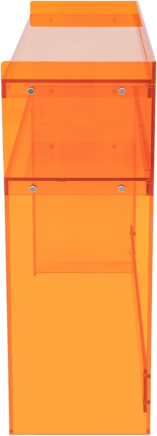 Acrylic Console Table 39.4×11.8×31.5in Laptop Workstation Study Table Modern Home Office Acrylic Console Desk for Living Room Office Entryway Hallway (Orange)