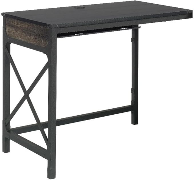 Sauder Foundry Road Engineered Wood/Metal 36 Desk Return in Carbon Oak