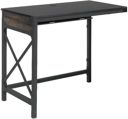 Sauder Foundry Road Engineered Wood/Metal 36 Desk Return in Carbon Oak