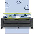 Pemberly Row 73 Track Arm Sofa Charcoal Removable Covers Polyester Upholstery Compact Space-Saving Design High-Density Foam Cushion Solid Wood Frame Modern Living Room Seating