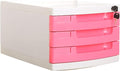Plastic Storage Drawers Desk Storage Unit Organizer Lockable File Cabinet A4 Box for OfficeC-3 Drawers