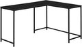 Computer Desk Home Office Corner 58 l L Shape Work Laptop Black Laminate Black Metal Contemporary Modern