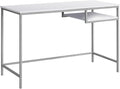 Computer Desk Home Office Laptop Work Station - 48 L White Laminate Grey Metal