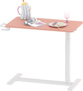 FLEXISPOT Mobile Standing Desk with Wheels Pneumatic Laptop Desk Rolling Computer Cart Movable Height Adjustable Small Sit Stand Computer Workstations Home Use（31.5 W x 17.7 DPink