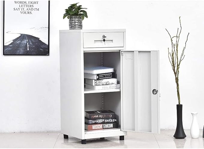 File Cabinet Office File Cabinet Iron Belt Lock File Cabinet White Multifunctional Cabinet with Drawer Black Home Bedside Desk Office File Cabinet (Color : Black Size : B) (Gold Brass)