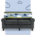 BOWERY HILL 61 Rolled Arm Loveseat Sofa Charcoal Upholstered Pill-Resistant Polyester Compact Space-Saving Design with Removable Covers Solid Wood Frame Modern Living Room Seating