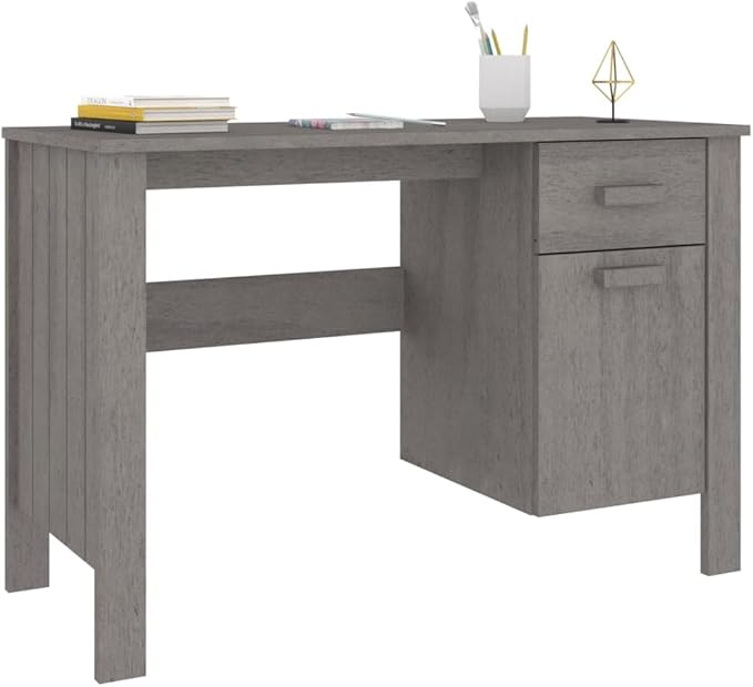 Wooden Writing Computer Desk Home Office Desk Writing Study Table for Bedroom Console Table for Living Room Light Gray 44.5x19.7x29.5 (Style O) -AA