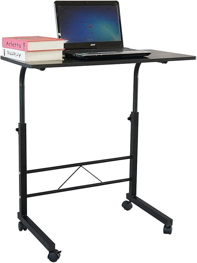 Karl home Side Table Mobile Standing Computer Desk Adjustable Height Portable Laptop Table TV Tray Computer Workstation Sofa Bed for Home OfficeDesktop 31.50 L x 18.11 W Black
