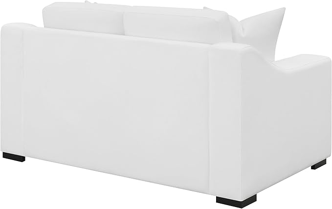 Coaster Home Furnishings - Ashlyn - Wood &amp Fabric - Upholstered Loveseat with Sloped Armrests and Reversible Seat Cushions - Living Room - White - 509892