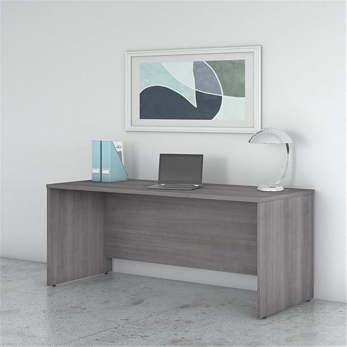 Bush Business Furniture Studio C 72W Computer Desk with Wire Management and Modesty Panel in Platinum Gray Professional Table for Home Office and Corporate Office