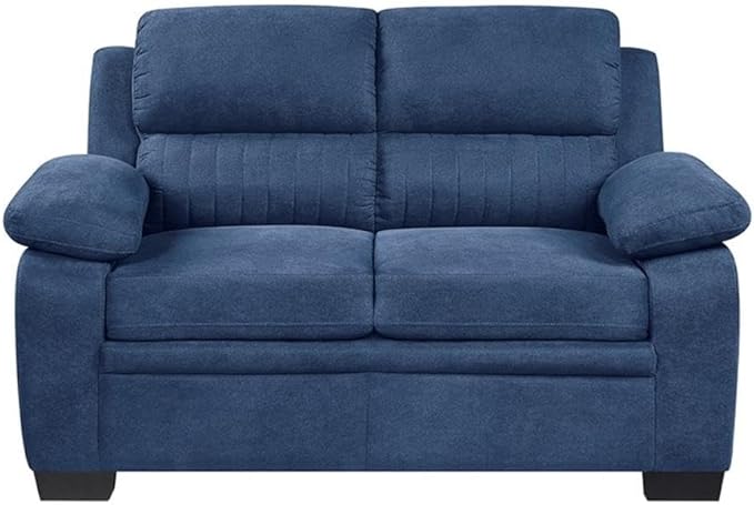 Lexicon Holleman Fabric Upholstered Love Seat in Blue Color
