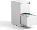 2 Drawer Small File Cabinet with LockUnder Desk Storage OrganizerModern Farmhouse Filing Cabinets for Home Office Locking DrawersWhite