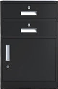 3-Drawer Filing Cabinet 1.4mm with Lock Suitable for Office and Balcony Storage(Black)