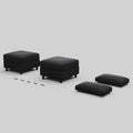 Belffin Modular Sofa Storage Ottoman with Pillow (Set of 2) Velvet Black