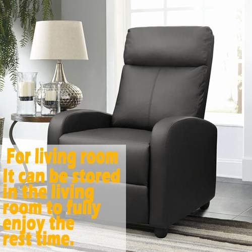 Recliner SofaPU Leather Massage Recliner ChairComfortable&ampGreat Support Reading Chair for Living Room Office Home Theater Seating-Brown