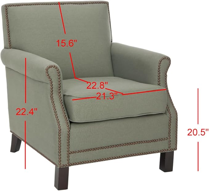Safavieh Mercer Collection Charles Grey Linen Club Chair