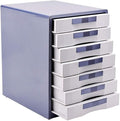 File Cabinet Data Storage File Box Folder Office Drawer Desktop Supplies Bookcase (Blue One Size)