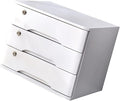 Solid Wood Storage Box - File Cabinet A4 Flat File Cabinet with Lock Desktop Drawer Storage Cabinet Wooden Storage Box Desk Organizers with Lock (3 Layer)