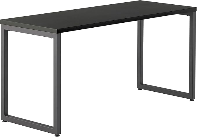Vari Table 60x24 - Modern Computer Desk with Durable Laminate Finish and Slim Legs - Ideal for Gaming Home or Office - Stand-Alone Workstation or Corner Side Table - Black