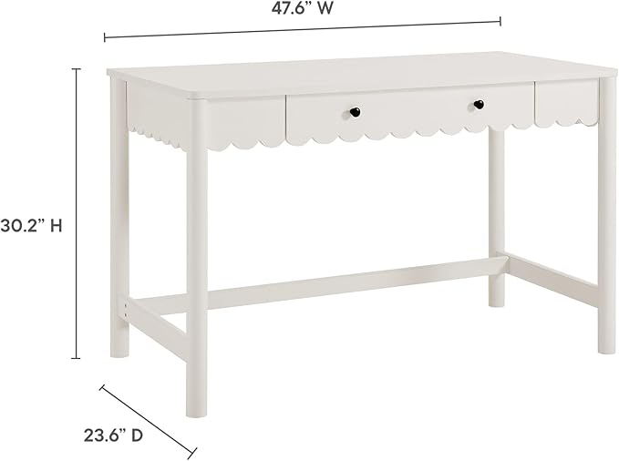 Modway Emmeline Scallop Desk in White