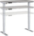 Move 40 Series by Bush Business Furniture 48W x 24D Electric Height Adjustable Standing Desk in Platinum Gray with Silver Base