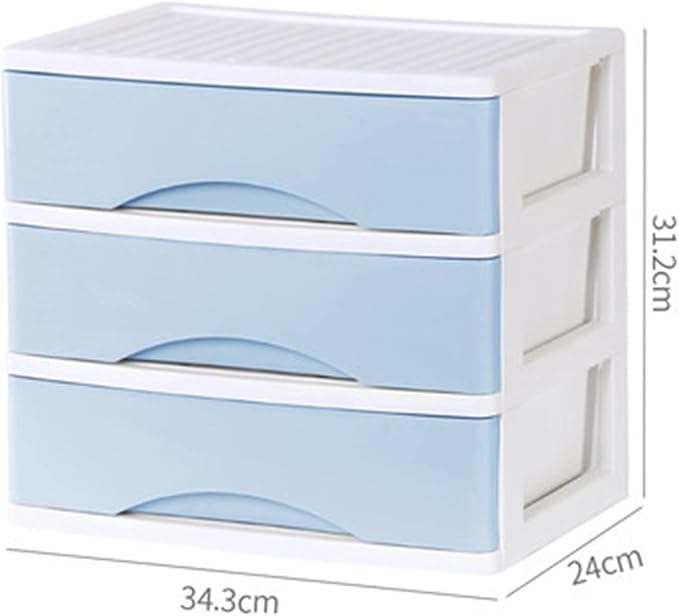 File Storage Cabinets Desktop Office Storage File Cabinet Drawer File Organizer Supplies Multi-Layer Cabinet Storage(Blue)