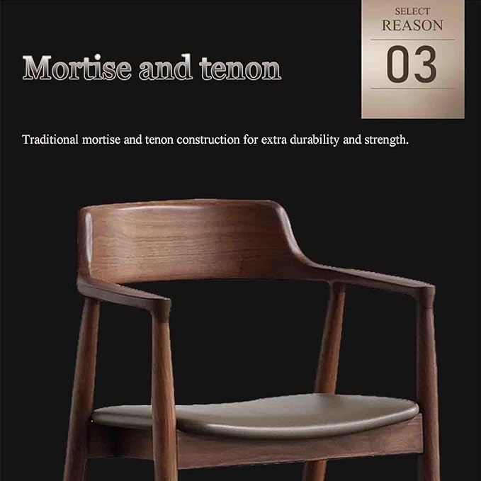 Ergonomic Solid Wood Chair Home Living Room Chair Coffee Chair Simple Armchair backrest Chair Sturdy and Durable Sitting not Tired Safety and Environmental Protection 77*58*55cm