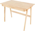 Eapmic Solid Wood Writing Desk Computer Table Study Desk with Drawers Small Space Home Office Workstation Freestanding Wooden Study Table for Bedroom Apartment Dorm Minimalist Design (BurlywoodA)