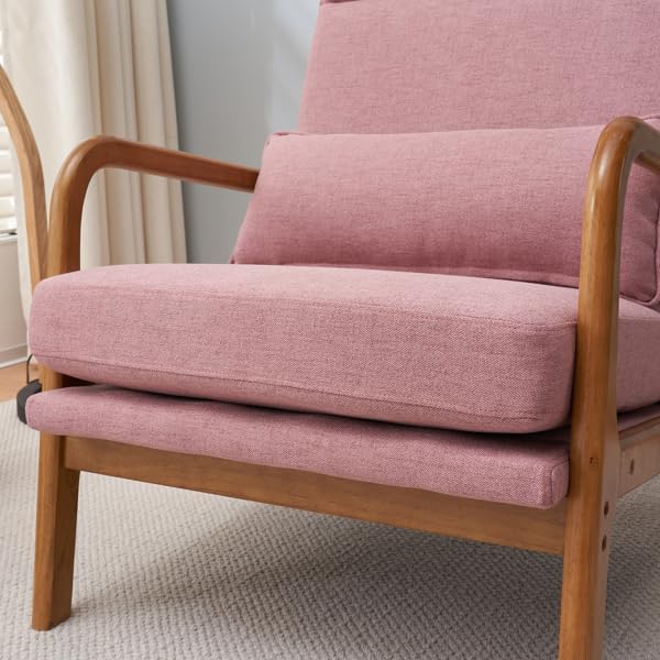 Pink Accent Chair Living Room Chairs Guest Sofa for Living Room Bedroom Balcony Studio Reading Armchair for Bedroom SunroomLobby Chair Office Waiting Room Side Chair 70 x 50 x 50cm(L x W x H)