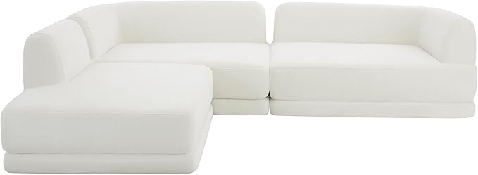 Merax 115 Modern L-Shaped Sectional Sofa with High-Density Fully Compressed Sponge and Chaise Lounge Deep Seating 3-Piece Set Fully Assembled Right Hand Facing for Living Room Lounge Beige